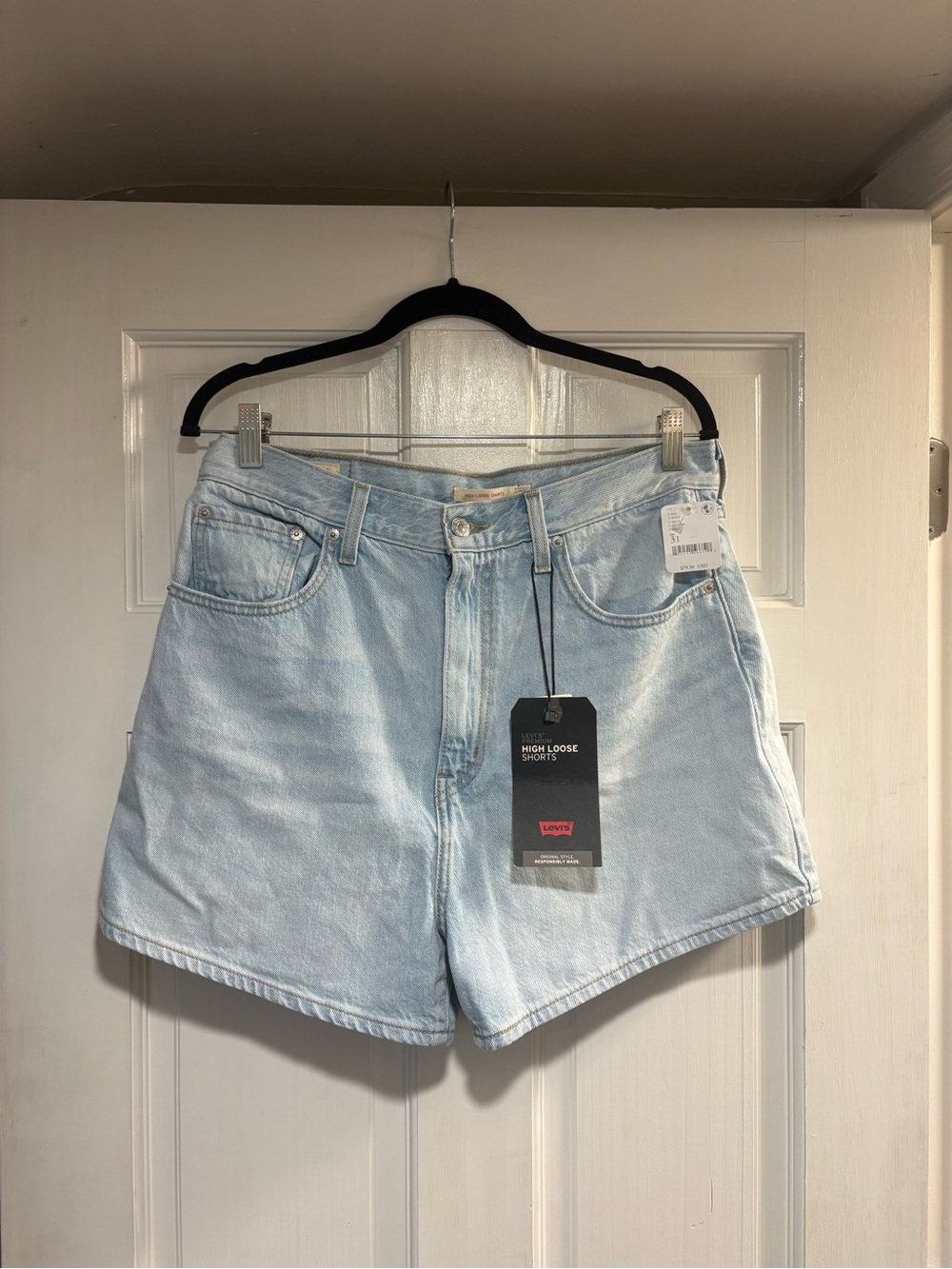 Levi's Light Blue High Loose Denim Shorts